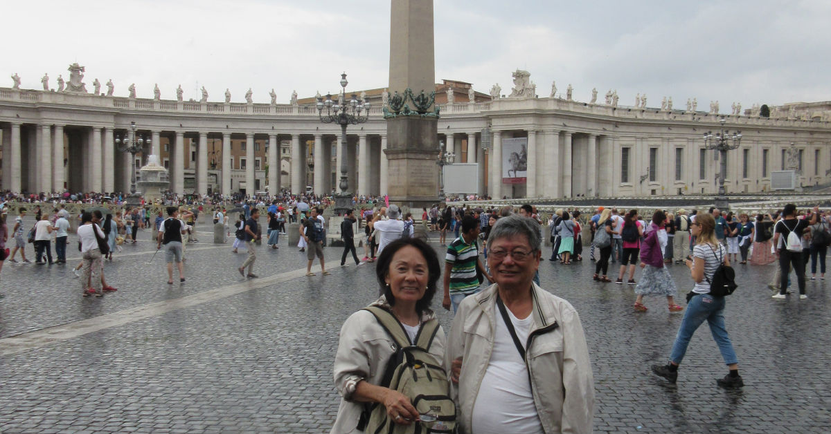 Shoitiro Yamamura durante sua viagem pelo continente europeu e asiático
