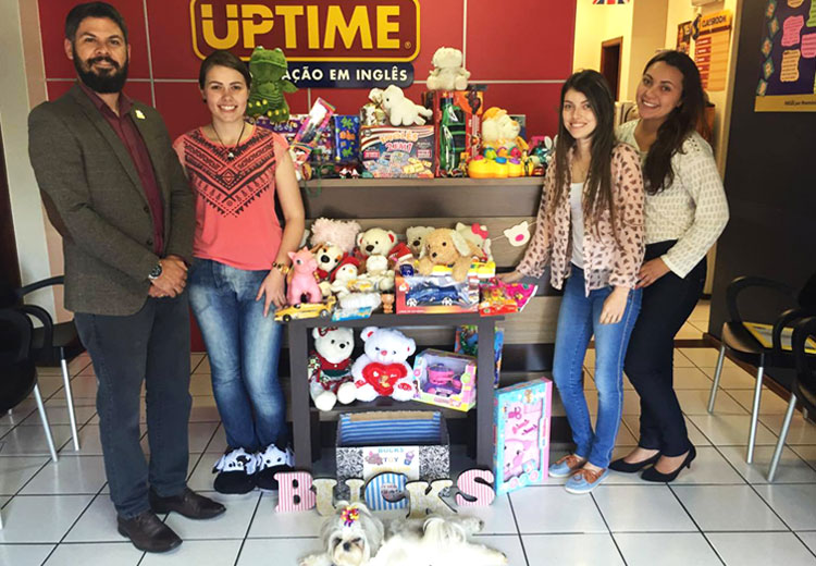 Brinquedos arrecadados pela UPTIME Chapecó/MG