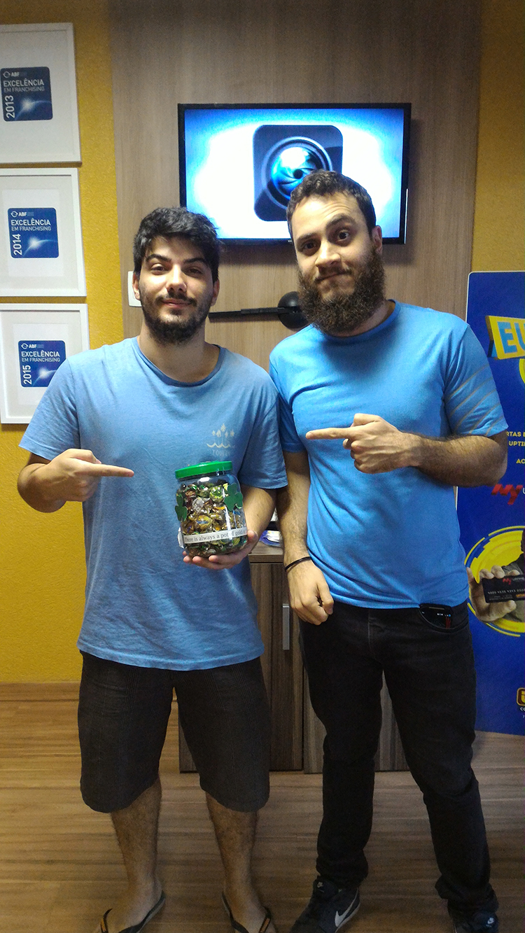 Aluno ganhador da brincadeira na UPTIME Coração Eucarístico-Belo Horizonte (MG)